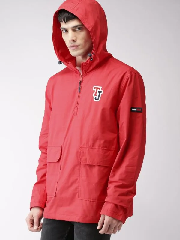 Geacă de ploaie Tommy Hilfiger XL | Roșu, Cu glugă, Logo - Image 3