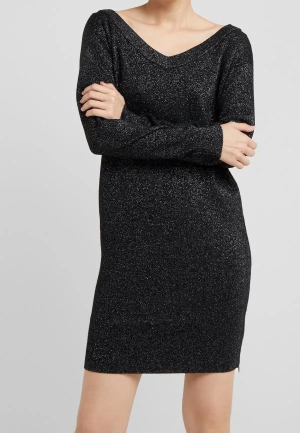 Pulover tip rochie Hugo M | Negru, Mânecă lungă, Lână - Image 2