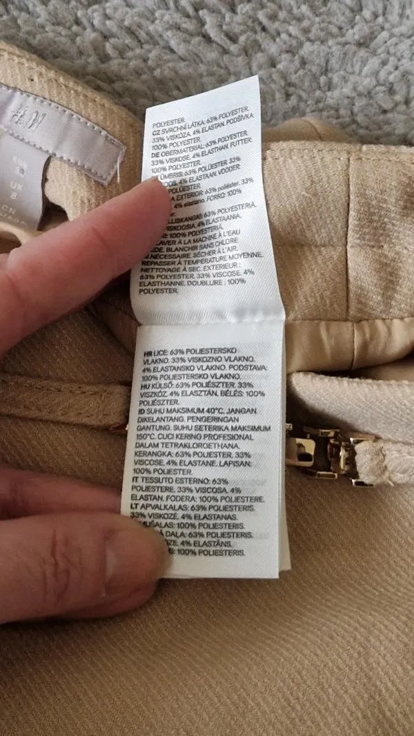 Fustă office H&M S | Bej, Mini - Image 6