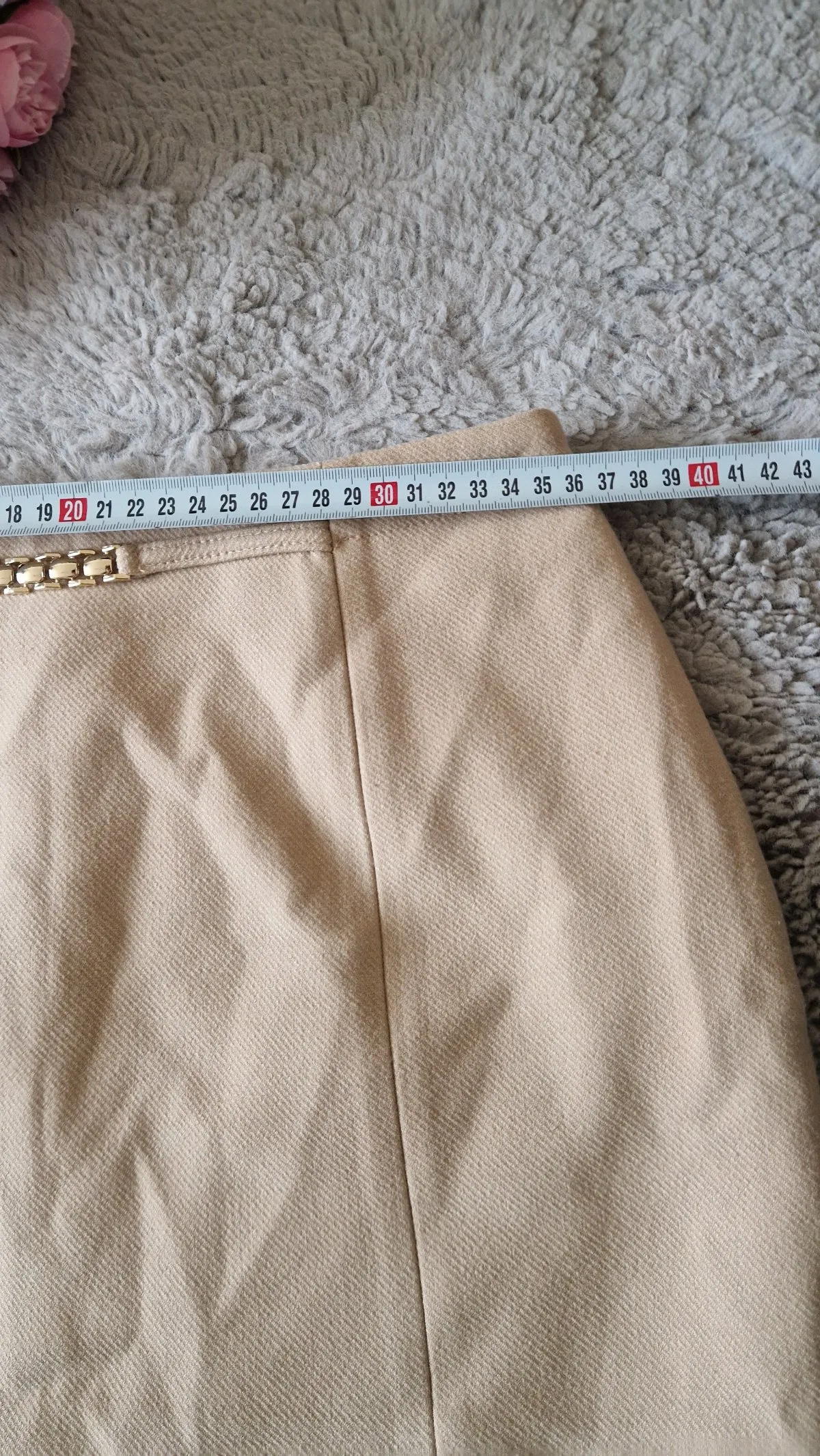 Fustă office H&M S | Bej, Mini - Image 9