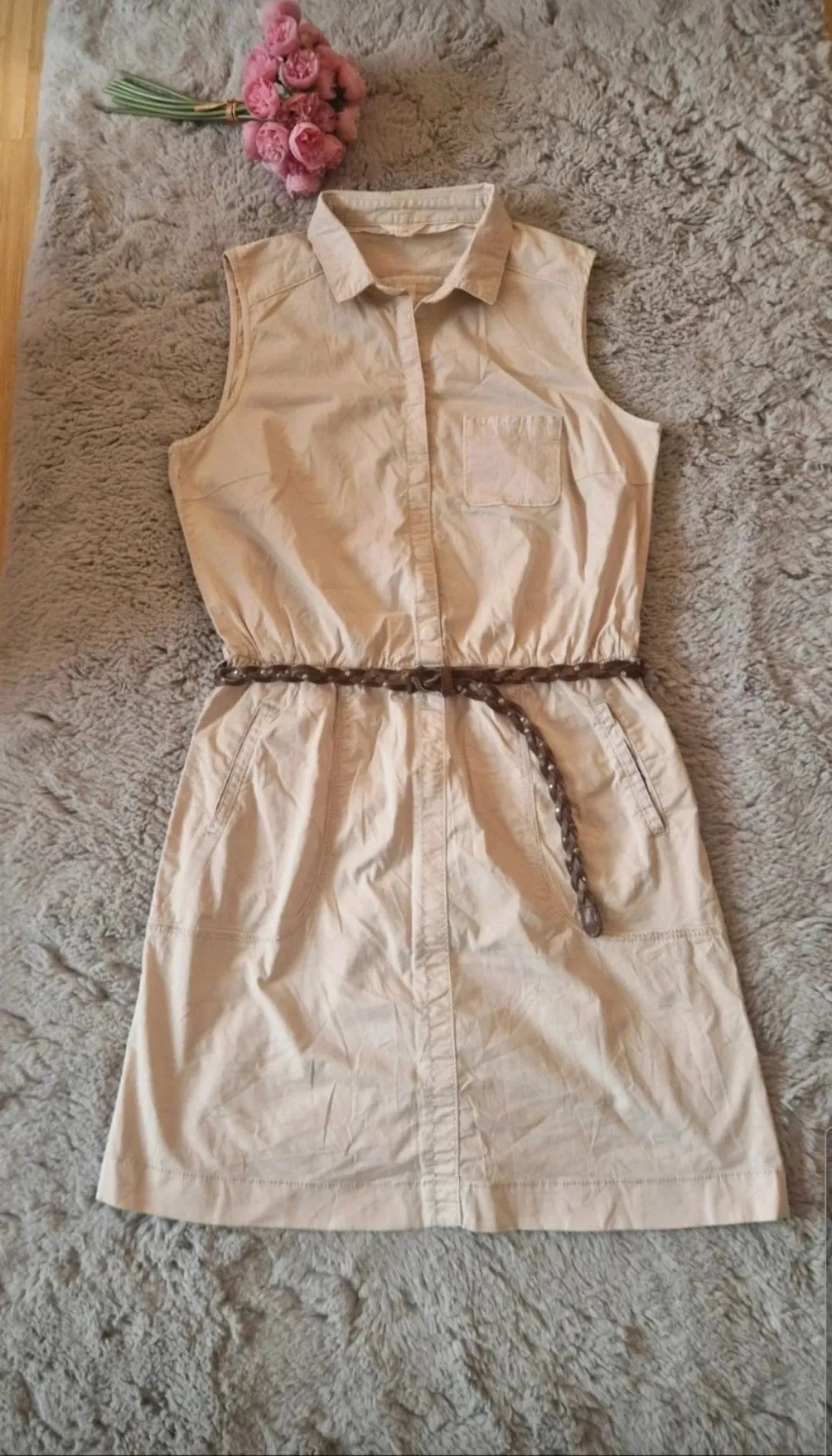 Rochie tip sarafan Esprit L | Bej, Midi, Fără mâneci