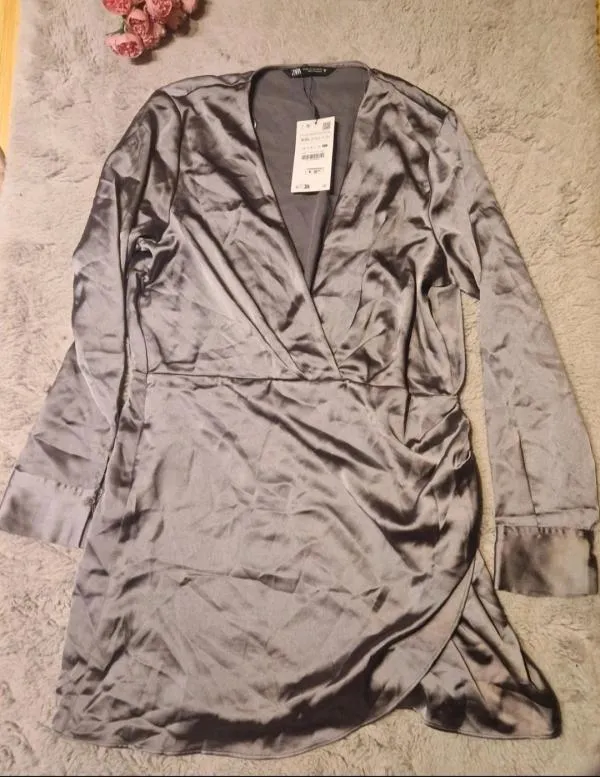 Rochie casual Zara XXL | Gri, Mini, Mânecă lungă - Image 9