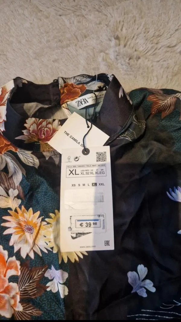 Rochie casual Zara XL | Negru, Mini, Floral & Tropical - Image 4