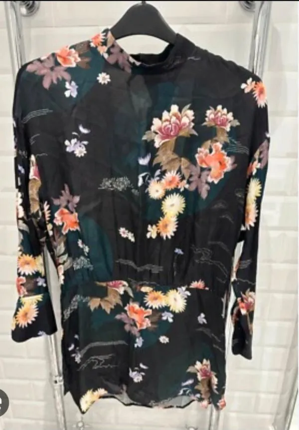 Rochie casual Zara XL | Negru, Mini, Floral & Tropical - Image 5