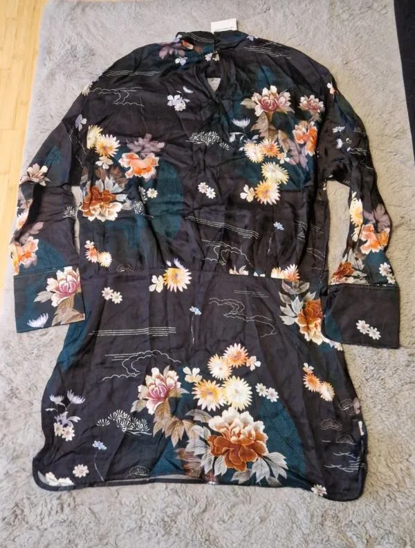 Rochie casual Zara XL | Negru, Mini, Floral & Tropical - Image 6