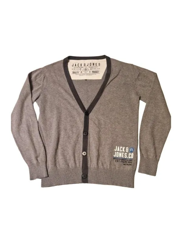 Cardigan Jack&Jones S | Gri, Mânecă lungă, Bumbac