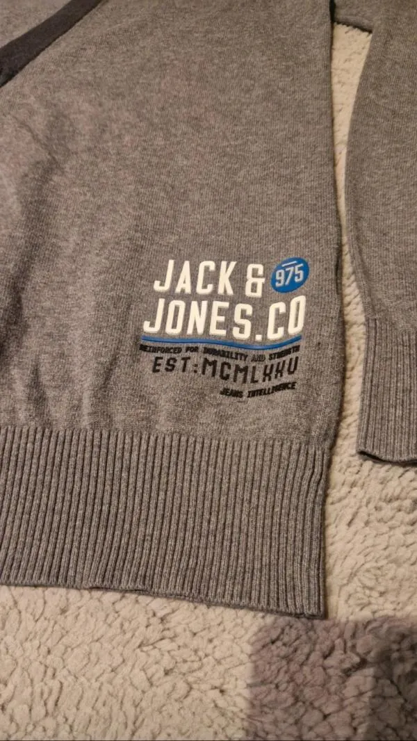 Cardigan Jack&Jones S | Gri, Mânecă lungă, Bumbac - Image 4