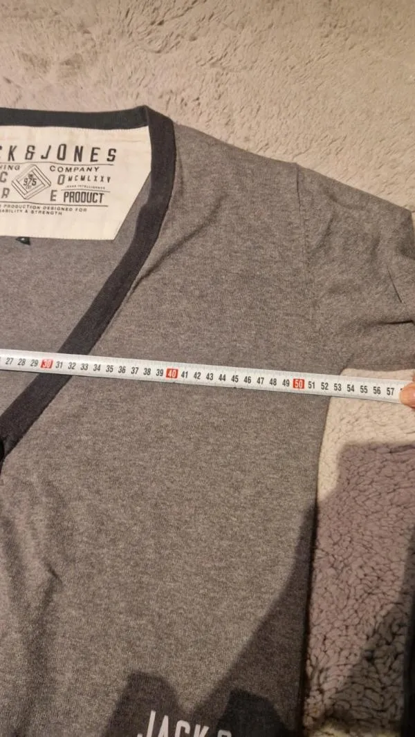 Cardigan Jack&Jones S | Gri, Mânecă lungă, Bumbac - Image 7