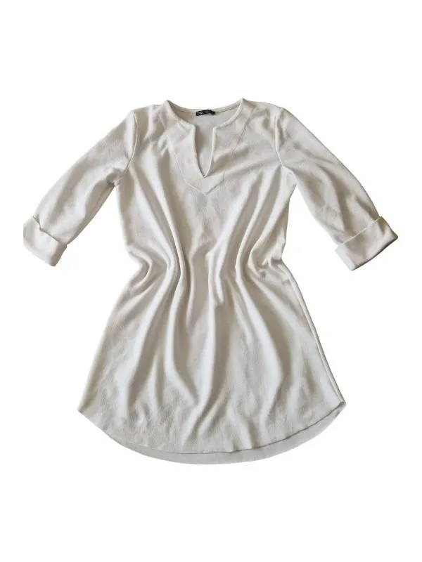 Rochie office Zara S | Alb, Midi