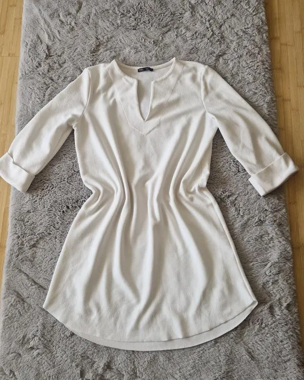 Rochie office Zara S | Alb, Midi - Image 2