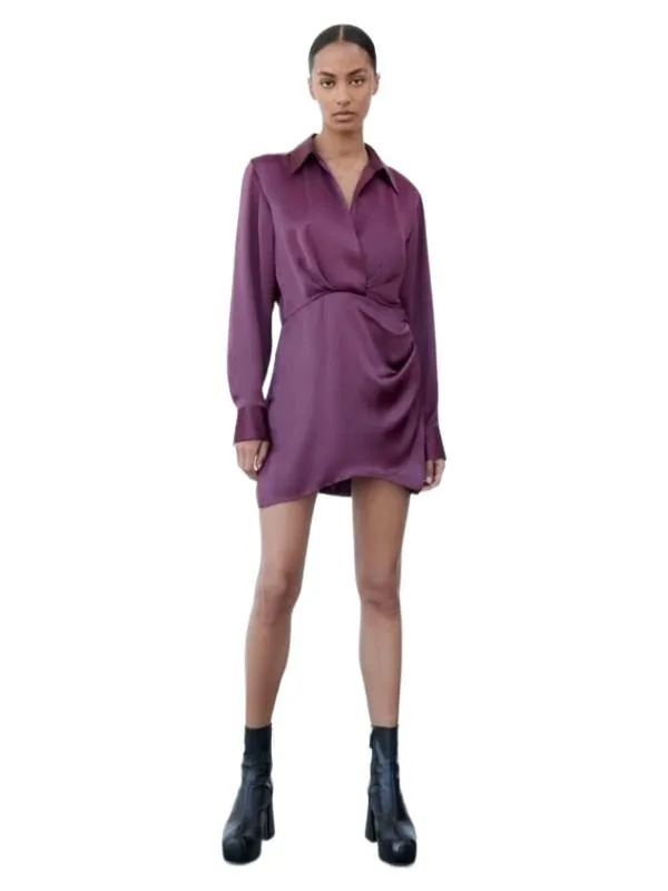 Rochie casual Zara XL | Mov, Mini, Drapat