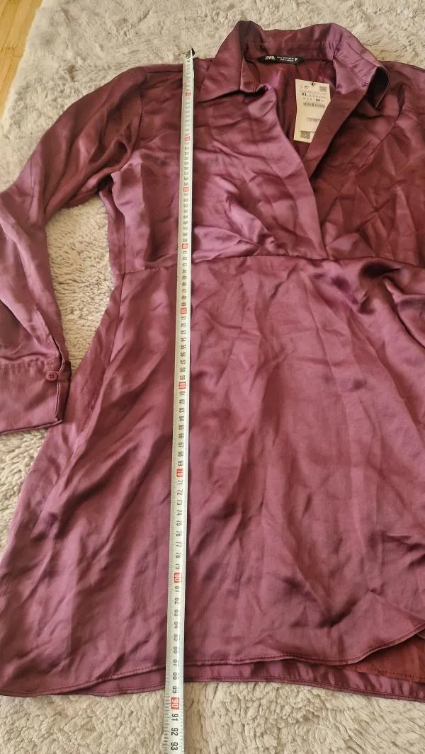 Rochie casual Zara XL | Mov, Mini, Drapat - Image 8