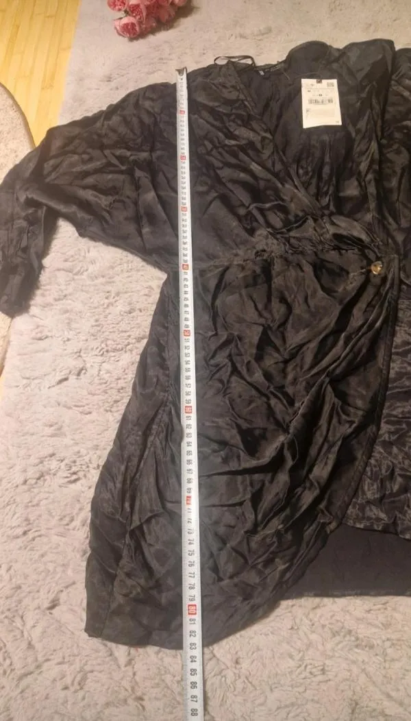Rochie de seară Zara M | Negru, Mini, Mânecă lungă, Vâscoză - Image 11