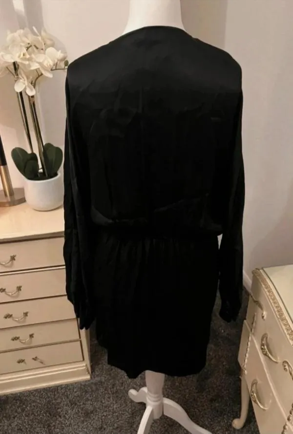 Rochie de seară Zara M | Negru, Mini, Mânecă lungă, Vâscoză - Image 5