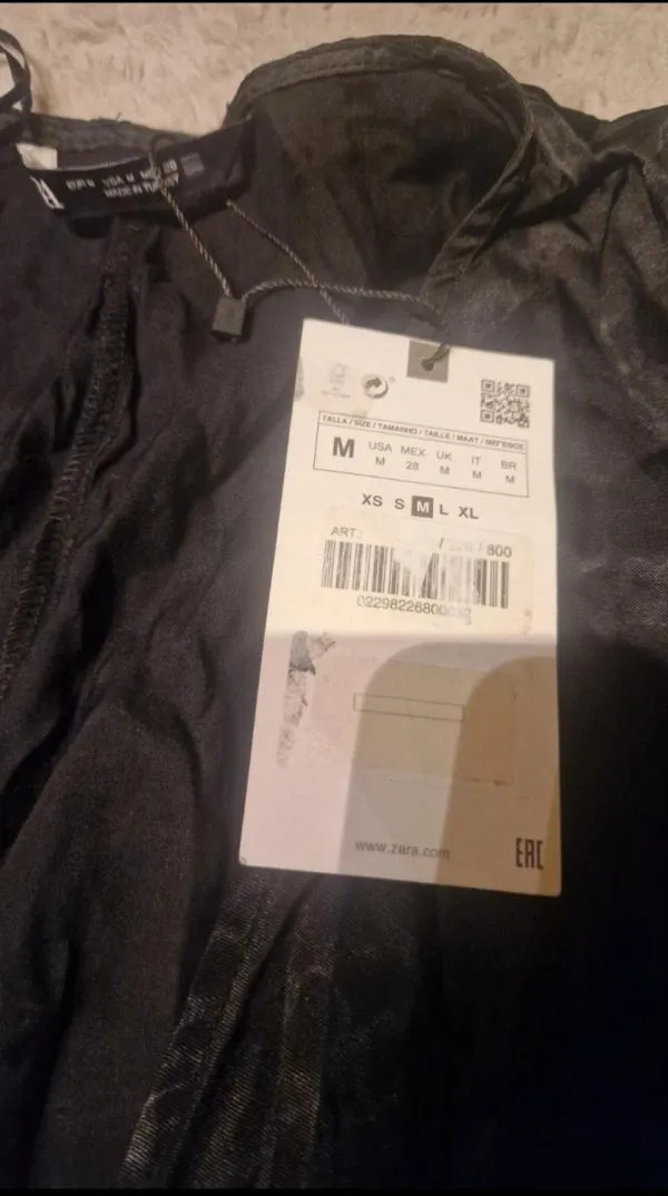 Rochie de seară Zara M | Negru, Mini, Mânecă lungă, Vâscoză - Image 10