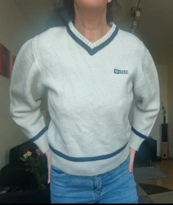 Pulover cu anchior Diesel L | Bej, Normal, Mânecă lungă, Regular fit, Lână - Image 2