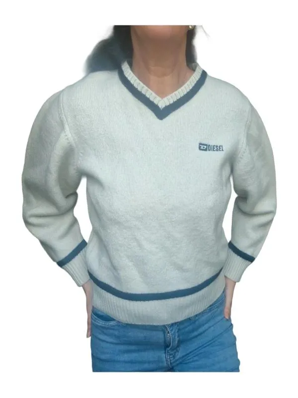 Pulover cu anchior Diesel L | Bej, Normal, Mânecă lungă, Regular fit, Lână
