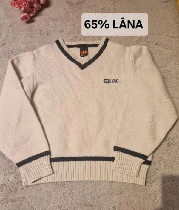 Pulover cu anchior Diesel L | Bej, Normal, Mânecă lungă, Regular fit, Lână - Image 4
