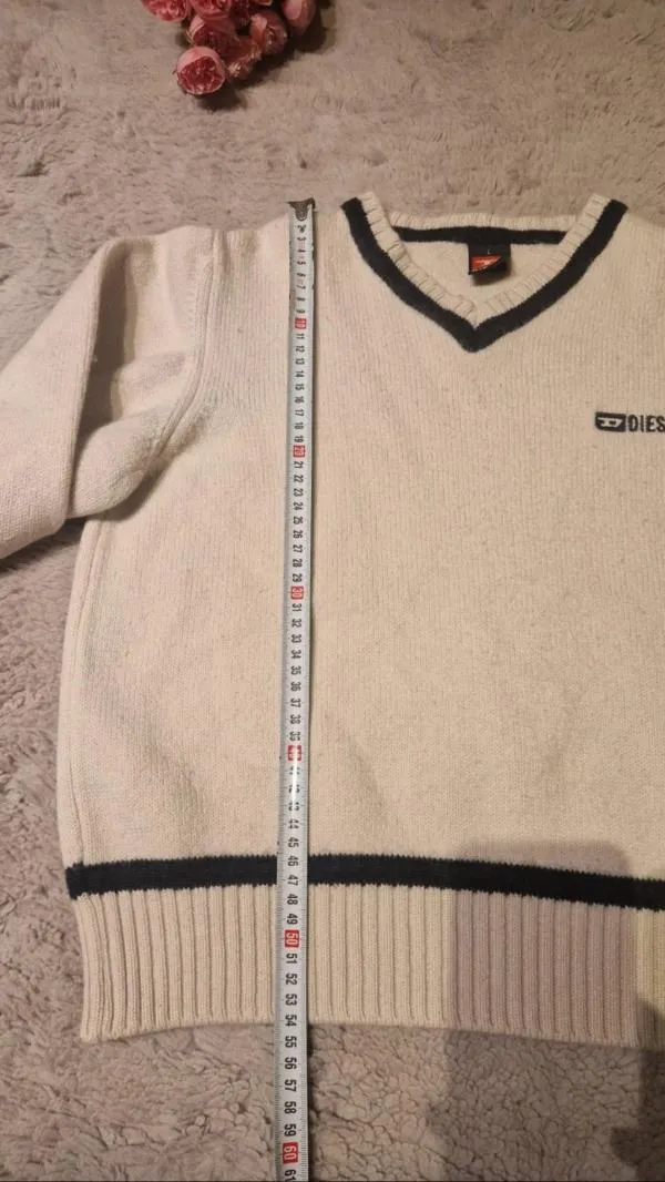 Pulover cu anchior Diesel L | Bej, Normal, Mânecă lungă, Regular fit, Lână - Image 8