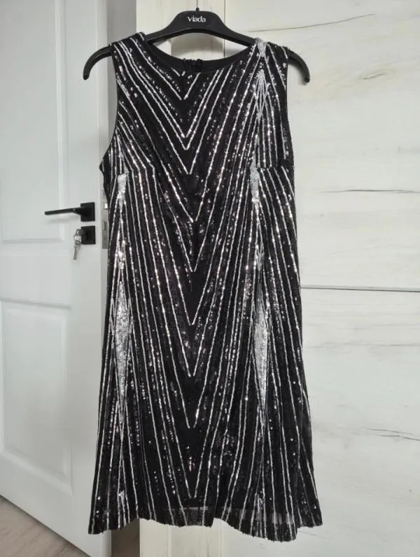 Rochie de seară Fervente EU 40 | Negru, Mini, Fără mâneci, Paiete, Poliester - Image 2