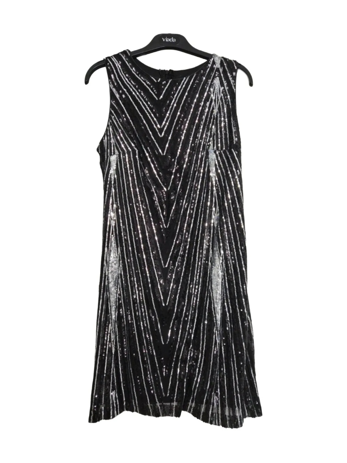 Rochie de seară Fervente EU 40 | Negru, Mini, Fără mâneci, Paiete, Poliester