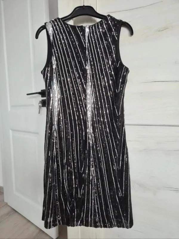 Rochie de seară Fervente EU 40 | Negru, Mini, Fără mâneci, Paiete, Poliester - Image 3