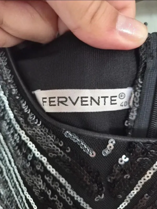 Rochie de seară Fervente EU 40 | Negru, Mini, Fără mâneci, Paiete, Poliester - Image 4