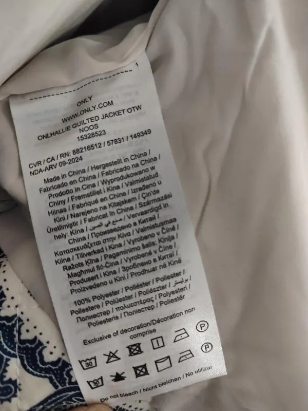 Geacă matlasată Only L | Albastru, Fără glugă, Oriental & Paisley, Poliester - Image 12