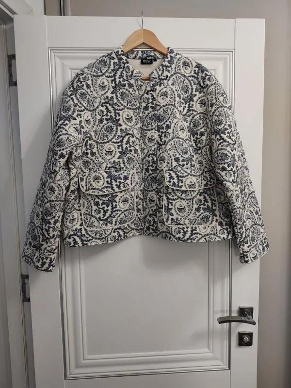 Geacă matlasată Only L | Albastru, Fără glugă, Oriental & Paisley, Poliester - Image 3