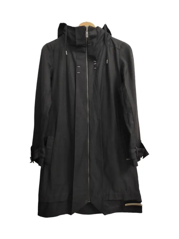 Trenci Cop.Copine L | Negru, Cu glugă, Monocrom, In