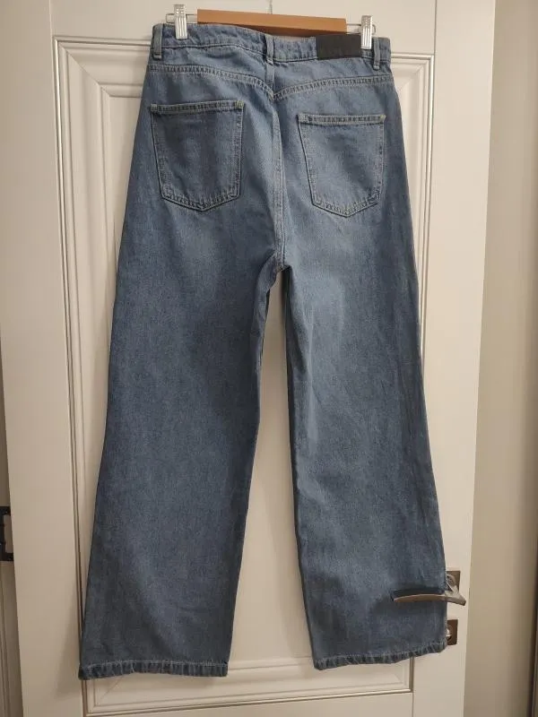 Blugi RGNC x NU-IN M | Albastru, Lungi, Talie înaltă, Wide Leg fit, Monocrom, Bumbac - Image 5