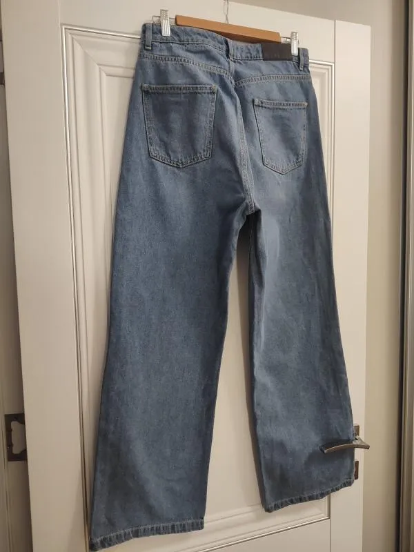 Blugi RGNC x NU-IN M | Albastru, Lungi, Talie înaltă, Wide Leg fit, Monocrom, Bumbac - Image 6