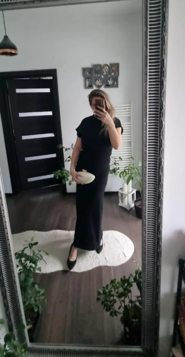 Rochie de seară Zara M | Negru, Maxi, Mânecă scurtă - Image 12