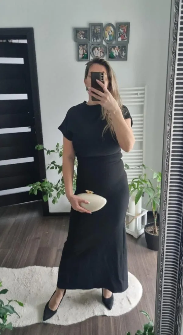 Rochie de seară Zara M | Negru, Maxi, Mânecă scurtă - Image 11