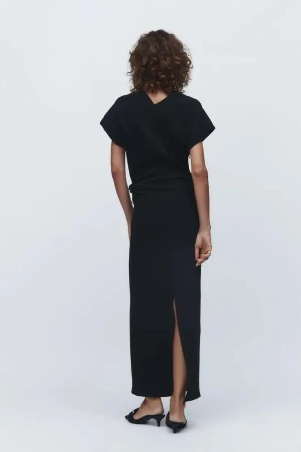 Rochie de seară Zara M | Negru, Maxi, Mânecă scurtă - Image 3
