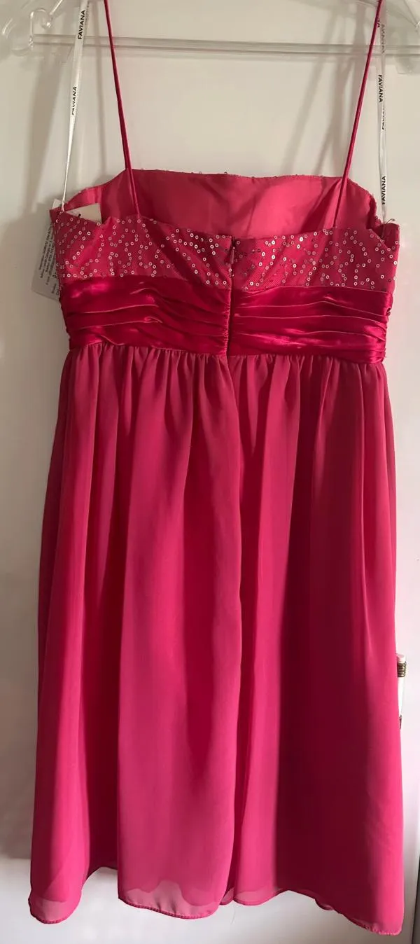 Rochie de seară Ivory S | Fuchsia, Mini, Bretele subțiri, Paiete, Poliester - Image 3