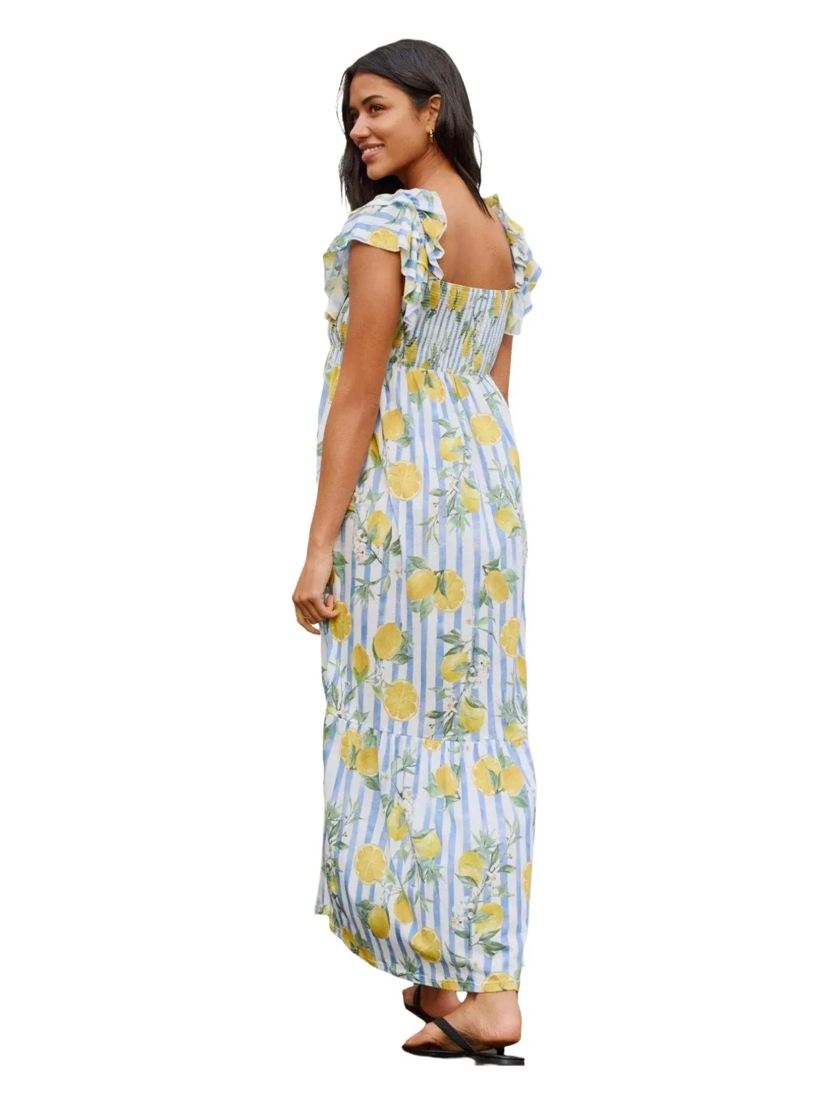 Rochie de vară Next UK 12 | Multicolor, Maxi, Fără mâneci, Floral & Tropical, Volane, Bumbac
