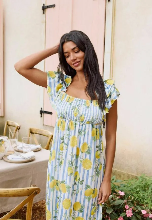 Rochie de vară Next UK 12 | Multicolor, Maxi, Fără mâneci, Floral & Tropical, Volane, Bumbac - Image 2