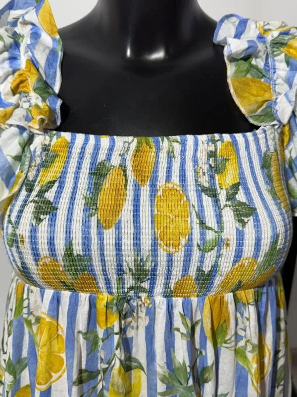 Rochie de vară Next UK 12 | Multicolor, Maxi, Fără mâneci, Floral & Tropical, Volane, Bumbac - Image 6