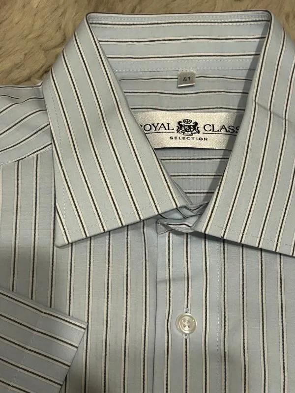 Cămașă cu dungi Royal Class L | Bleu, Dungi, Bumbac - Image 3