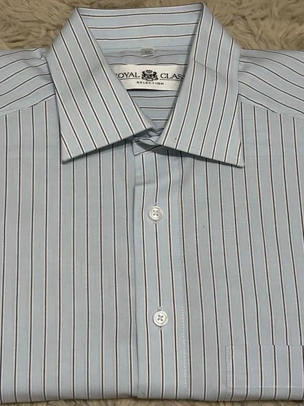 Cămașă cu dungi Royal Class L | Bleu, Dungi, Bumbac - Image 7