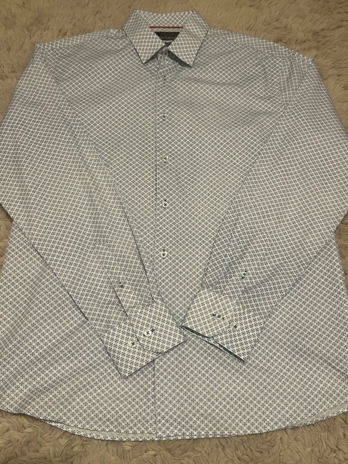 Cămașă cu imprimeu Finest Shirtmaker L | Alb, Buline & Imprimeuri mici, Bumbac - Image 2