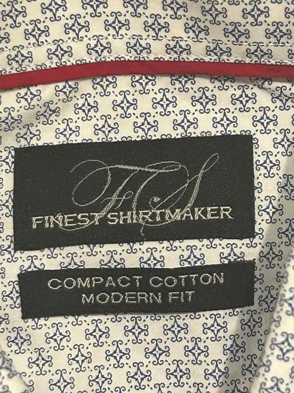 Cămașă cu imprimeu Finest Shirtmaker L | Alb, Buline & Imprimeuri mici, Bumbac - Image 3