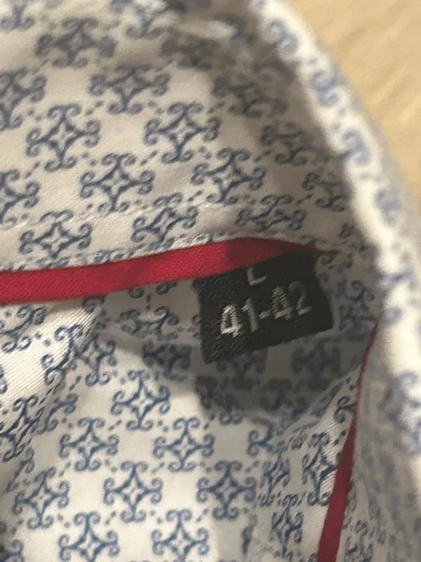 Cămașă cu imprimeu Finest Shirtmaker L | Alb, Buline & Imprimeuri mici, Bumbac - Image 4