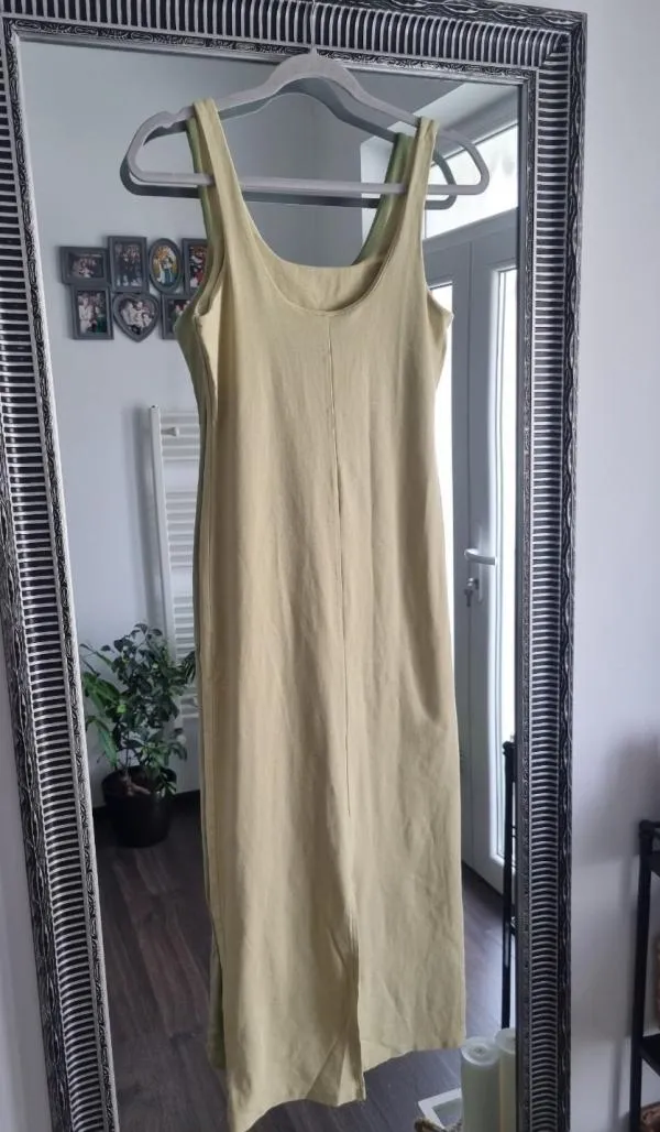 Rochie mulată XSIDE M | Khaki, Maxi, Bretele subțiri, Monocrom - Image 9