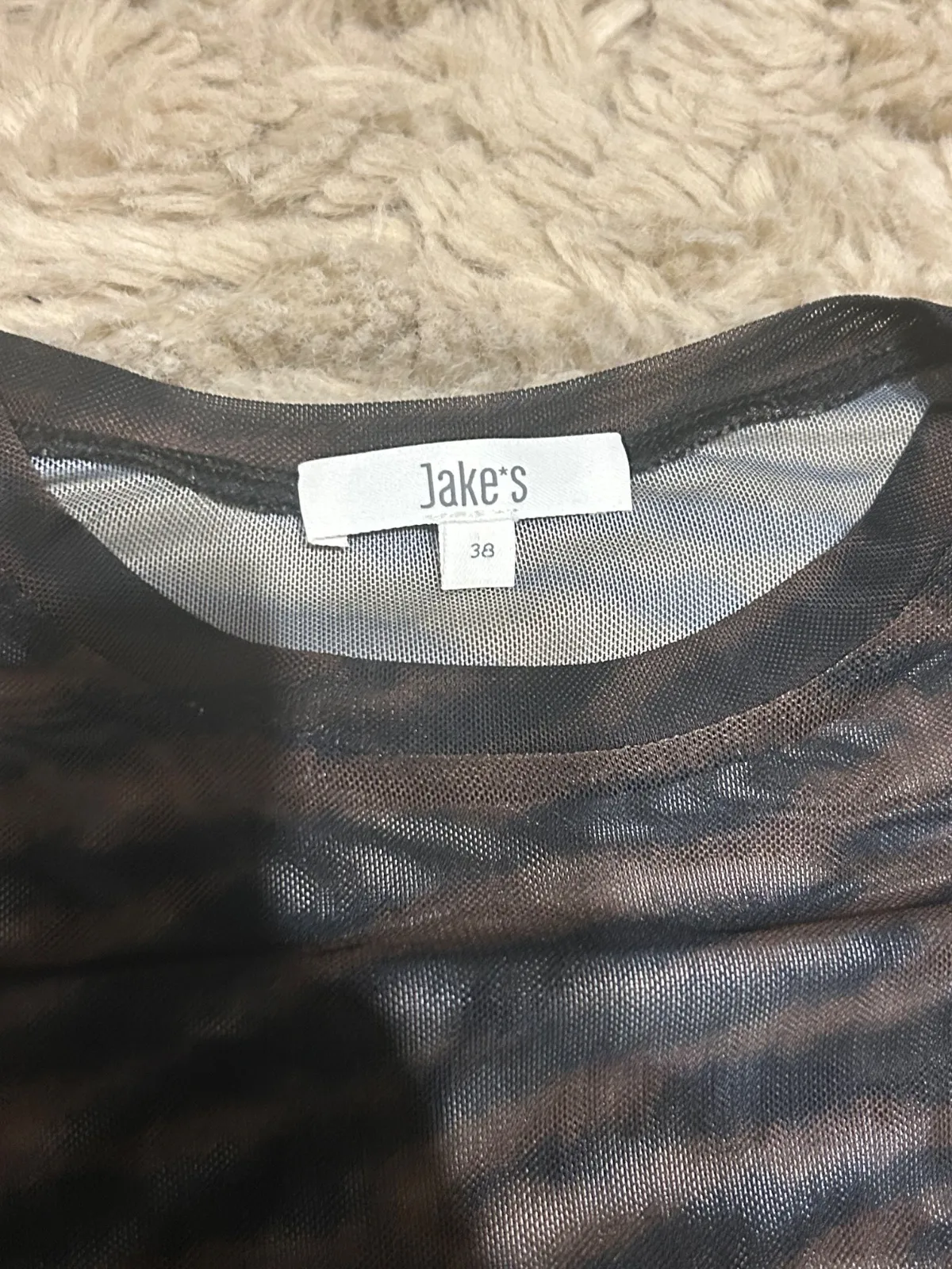 Bluză Jake*s EU 38 | Maro, Normal, Mânecă lungă, Animal print, Transparent - Image 3