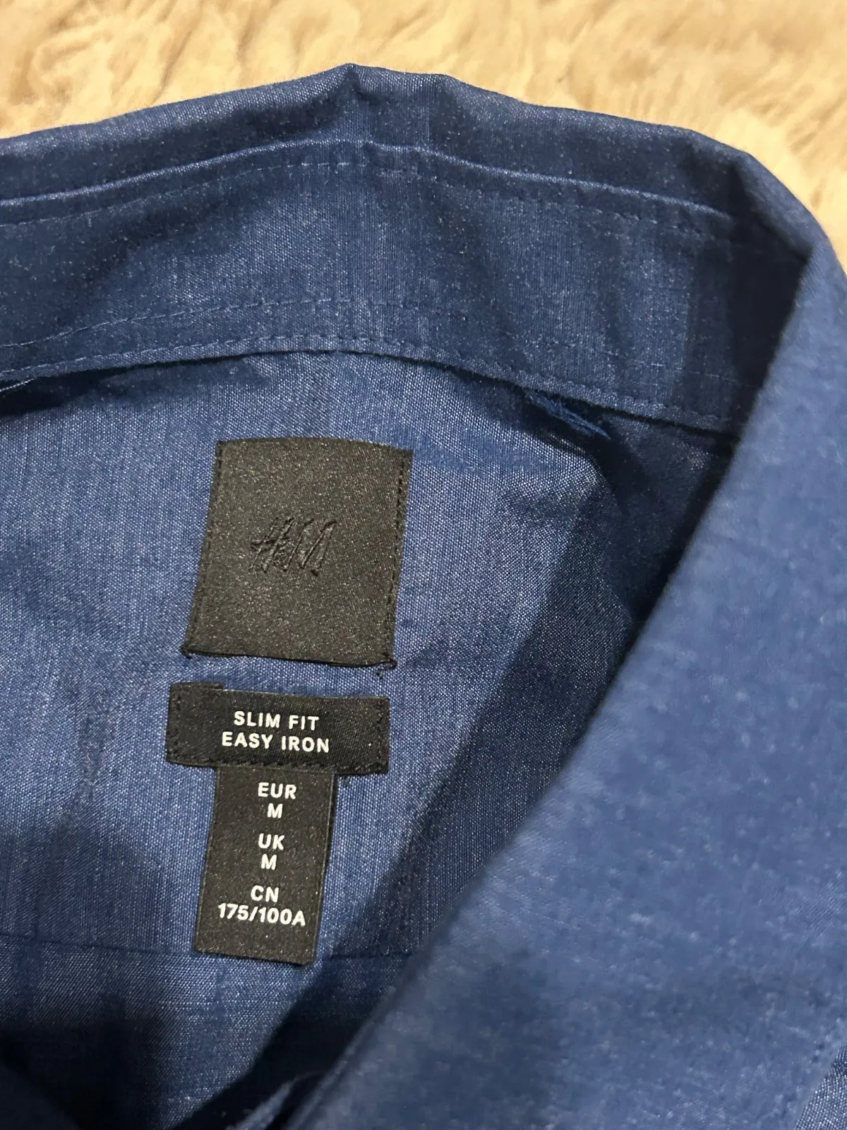 Cămașă H&M M | Bleumarin, Monocrom, Bumbac - Image 3