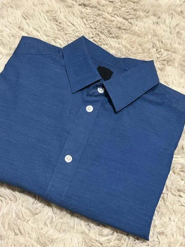 Cămașă H&M M | Bleumarin, Monocrom, Bumbac - Image 9