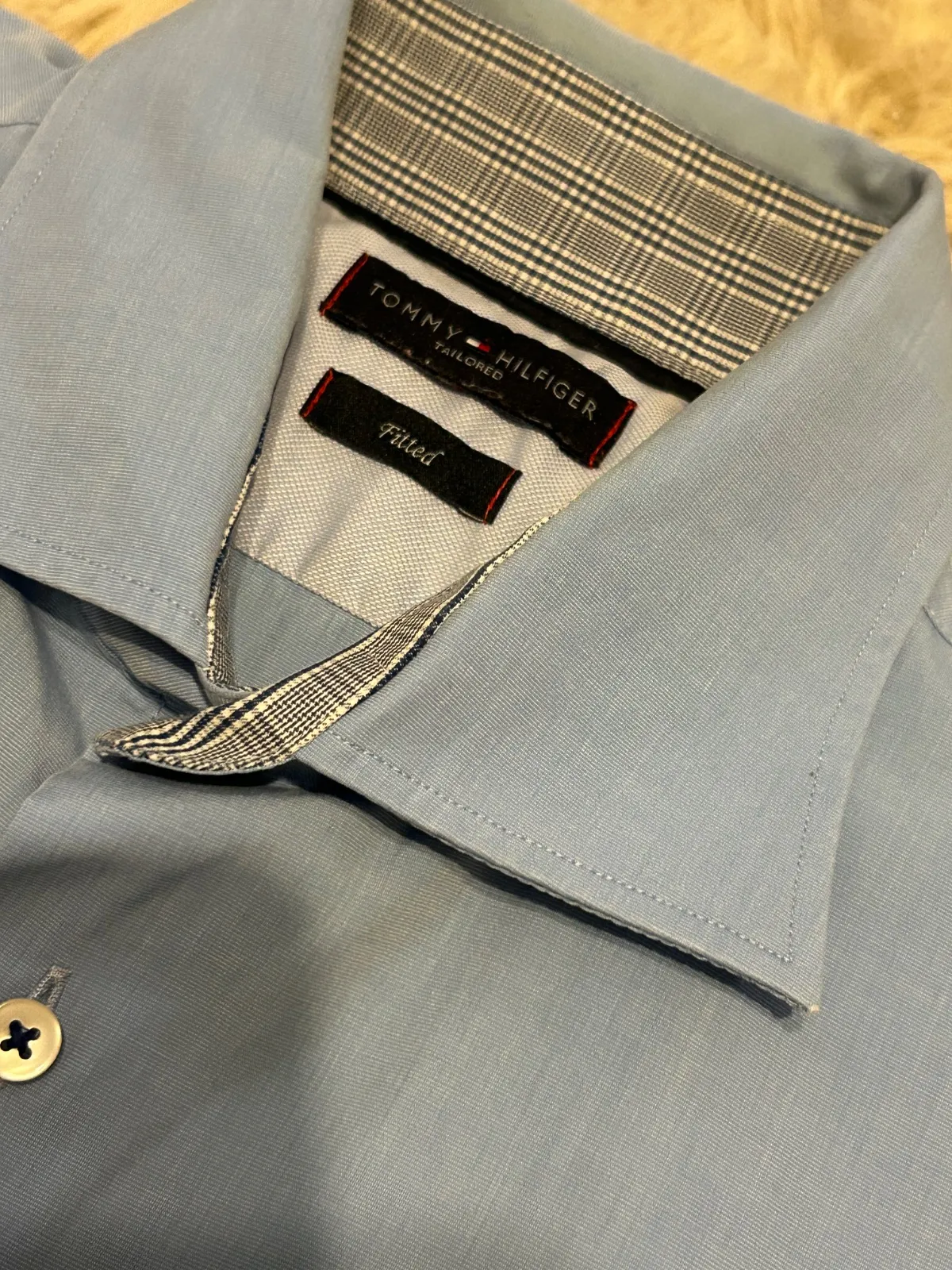 Cămașă Tommy Hilfiger L | Bleu, Monocrom, Bumbac - Image 10