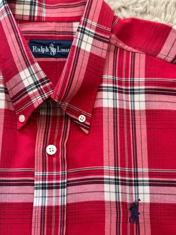 Cămașă cu carouri Ralph Lauren L | Roșu, Carouri, Bumbac - Image 2